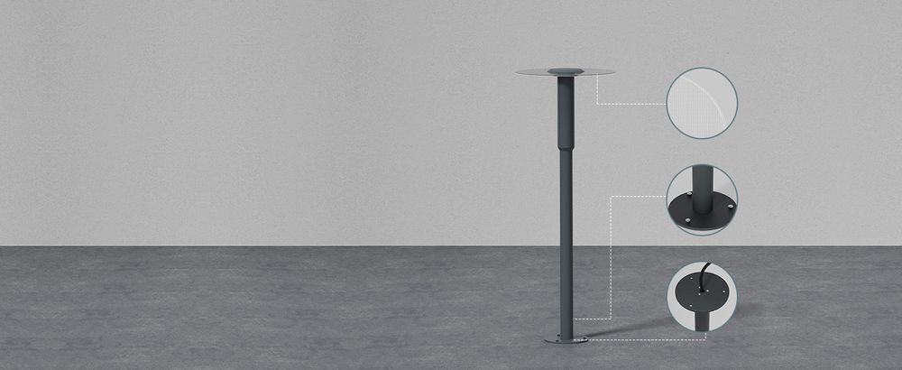 doporro Außenleuchte Wegeleuchten Außen, 6W LED Stehleuchte, 3000K Aussenleuchte Stehlampe, Außenpollerleuchte 80.4CM IP65 Sandgrau dunkel StellaeLights