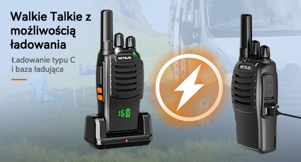 Retevis H777H Walkie Talkie z ukrytym wyświetlaczem, ręczny radiotelefon PMR446 2-kierunkowy, ładowany przez USB C, VOX, latarka LED, alarm awaryjny
