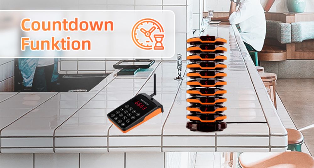 Retekess TD156 Restaurant Pager System, Kundenrufsystem, 800M, 7 Anrufmodi, sturzsicher Silikon Ring, IP66 Wasserdicht, Anrufsystem,für Restaurant Bar