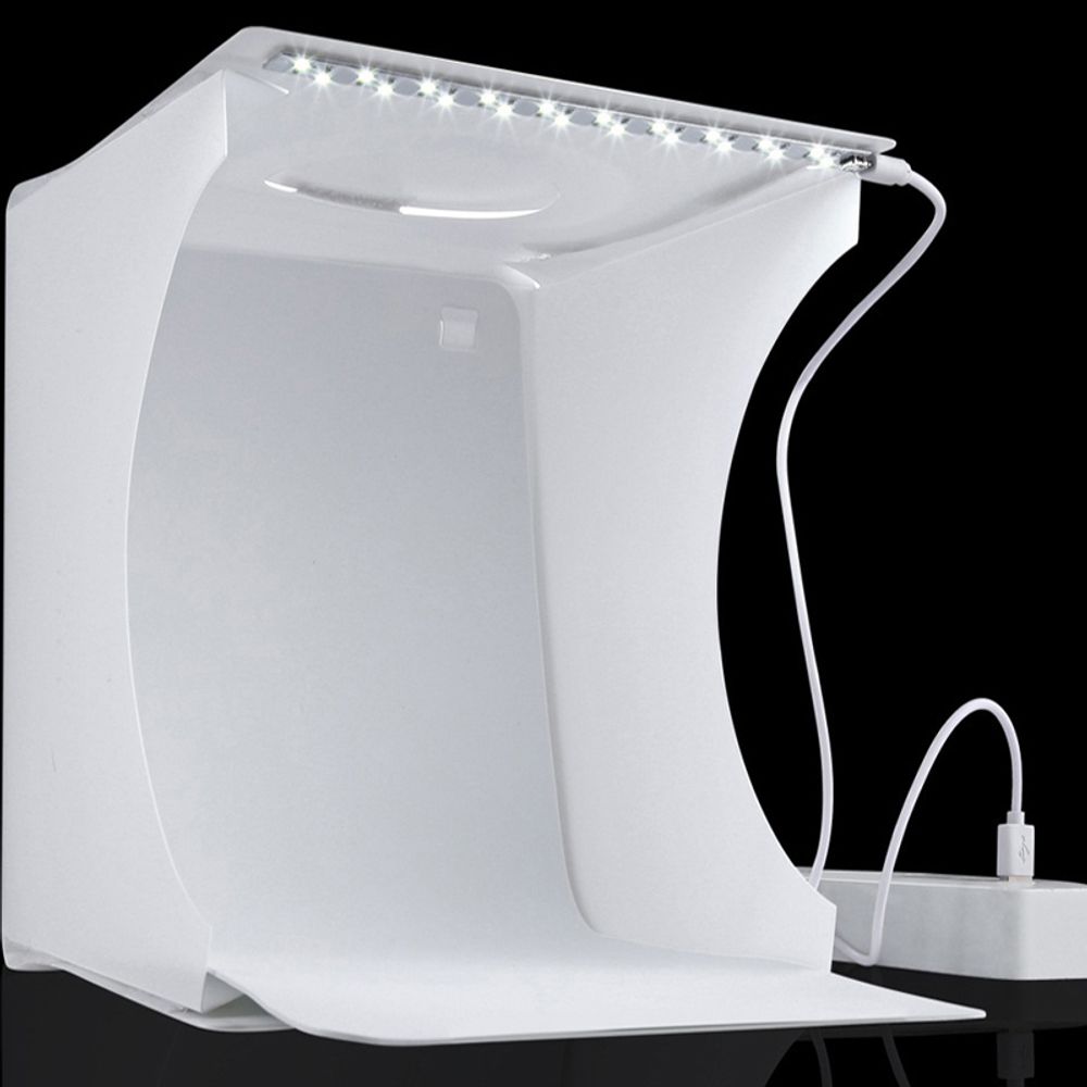 Fotostudio Fotobox 30 x 30 cm LED Fotozelt Set 2 Hintergrund Farben Tragbare Photobox Faltbare Fotografie Schießzelt Lichtbox Softbox Retoo