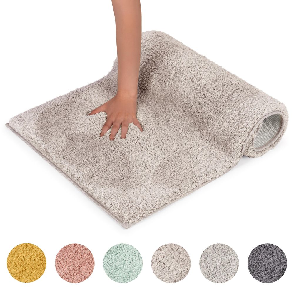 Blumtal Badezimmerteppich rutschfest -  er Badvorleger, Waschbare Weiche Badematte, Badeteppich, Duschvorleger 50x80 cm