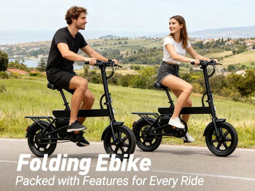 B20 MINI Klappbares Elektrofahrrad für den Stadtverkehr, 36 V / 7,8 Ah, Scheibenbremsen vorne und hinten, maximale Traglast 120 kg, schwarz