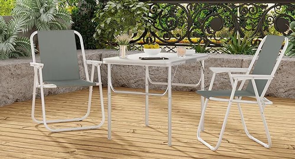WOLTU Campingstuhl klappbar, Klappstuhl Leichter für Outdoor, Angelstuhl mit Armlehnen, Strandstuhl Klapphocker für Camping Strand Garten Terrasse, Dunkelgrau