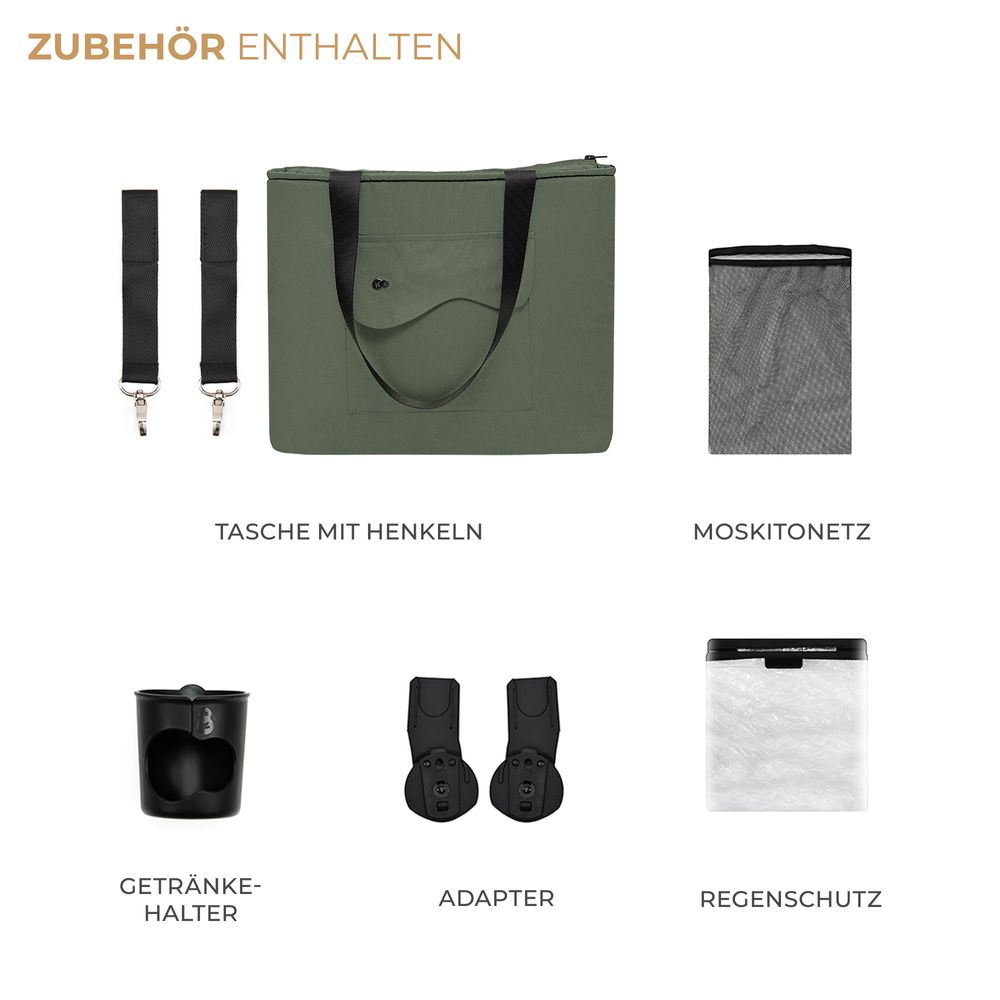 Kinderkraft YOXI - Kinderwagen bis 27 kg - leicht - wendig - pannensichere Räder - TRAVEL SYSTEM - verstellbare Rückenlehne - Grün