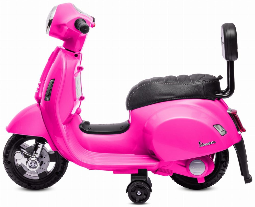 Seitenansicht Vespa Mini, Fokus auf Sitz mit Rückenlehne