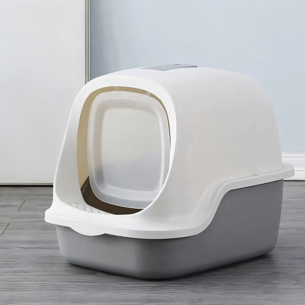 Katzentoilette geschlossen XXL Katzenklo mit Deckel & Klappe, Aktivkohlefilter, hoher Rand, Haubentoilette für große Katzen, 51x36x37 cm – Retoo
