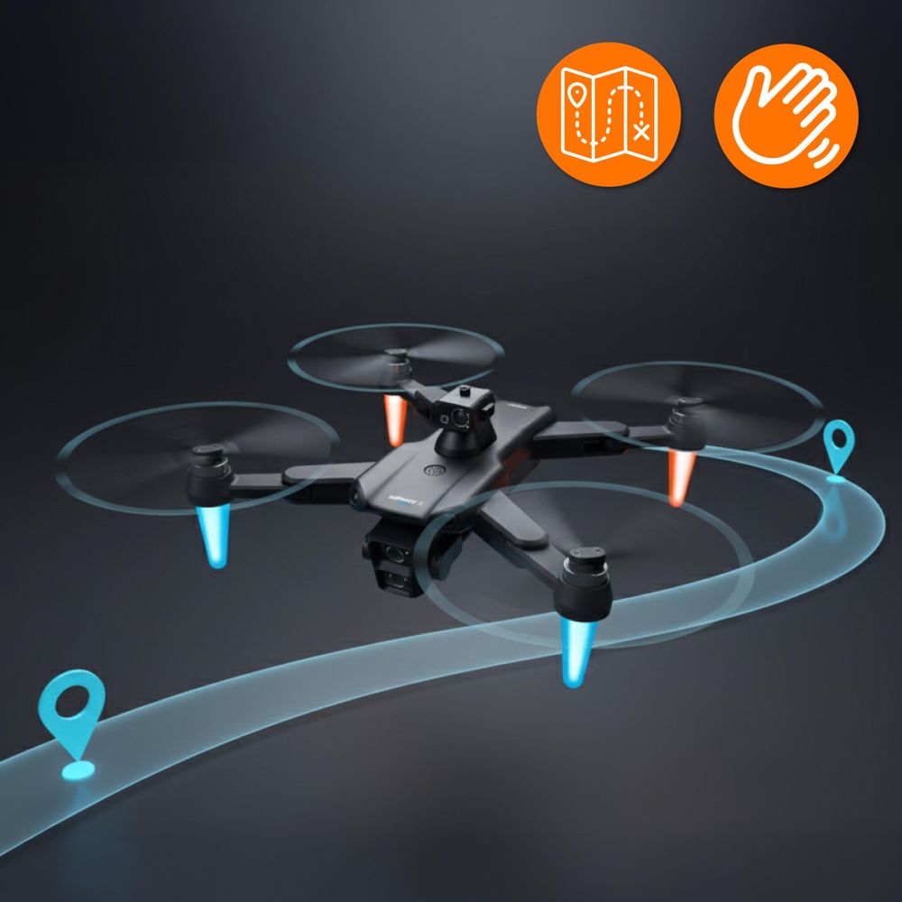 Drohne mit 4K Kamera & Hindernisradar, Bürstenlose Motoren, 75 Min. Flugzeit (3 Akkus), 2km Reichweite, Faltbarer Quadcopter für Anfänger, EVI TECH