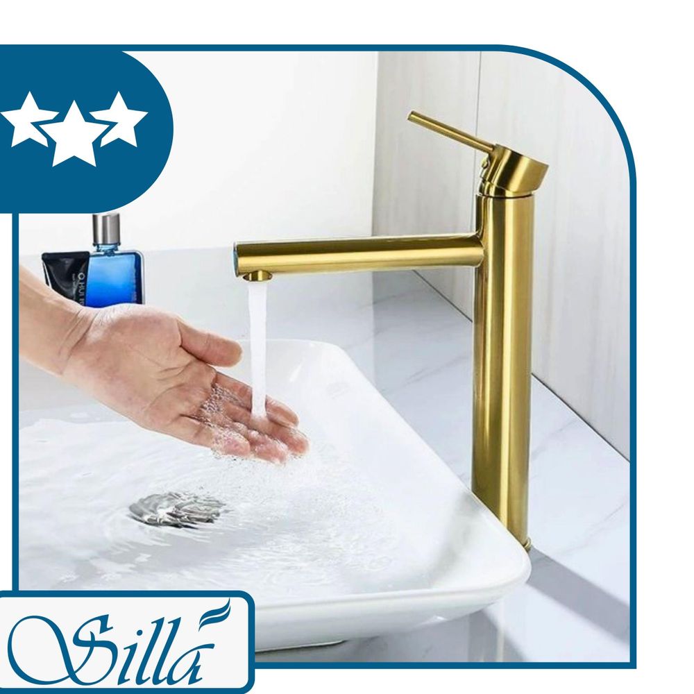 Wasserhahn, Wasserhahn Bad, Gold, Silla, Waschtischarmatur, Einhebelmischer