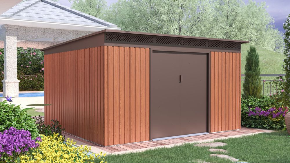 Einfache Montage des Gartenhauses G21 GRAH 1132