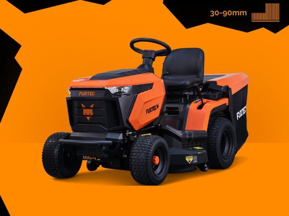 FUXTEC Rasentraktor FX-RMT84M | Aufsitzmäher mit 83cm Schnittbreite | 432ccm Hubraum | Schnitthöhenverstellung 30-90 mm| 280L Fangkorb