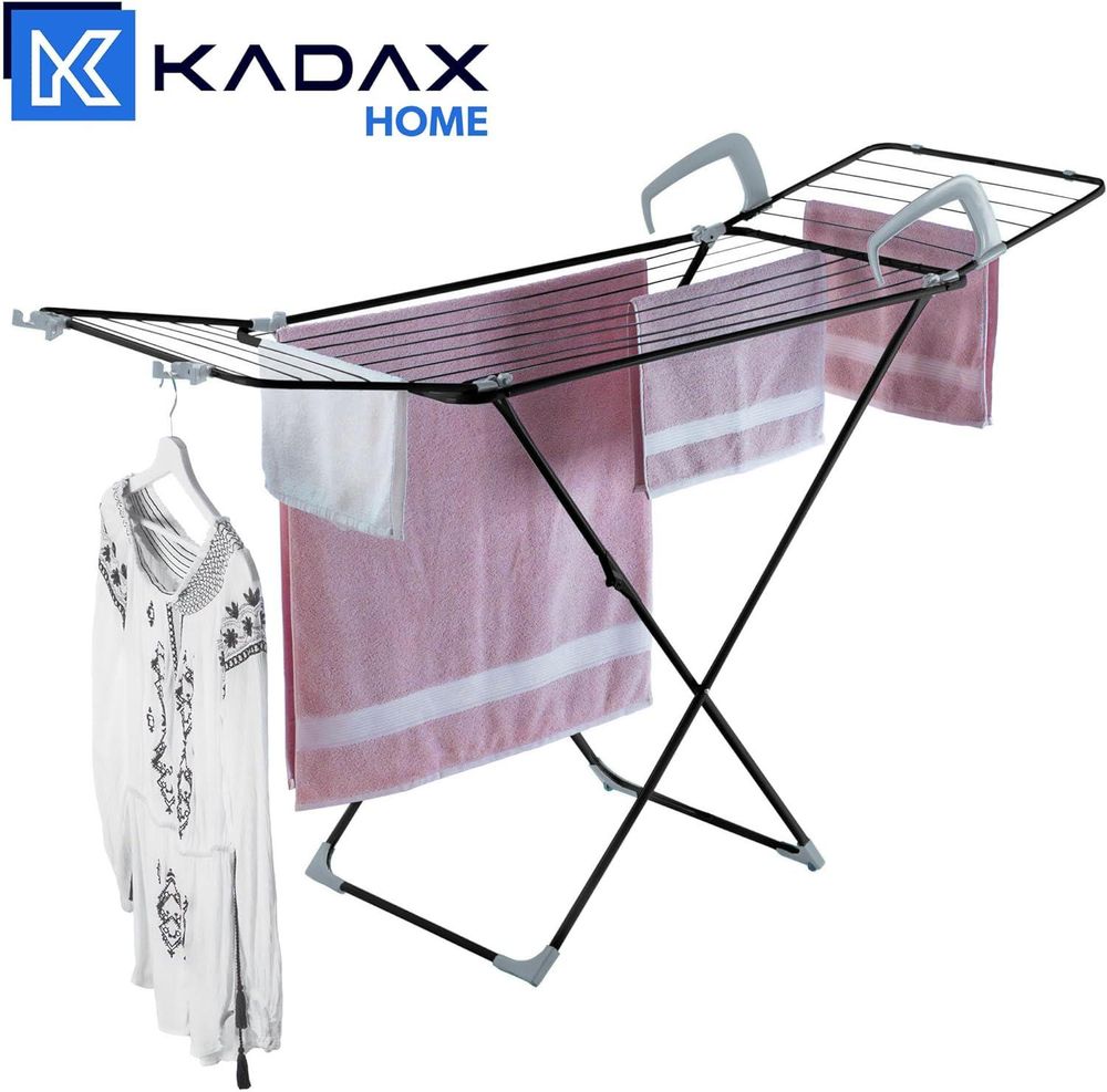 KADAX 3-in-1-Wäschetrockner, stehend, für Unterwäsche, Kleidung, klappbar, Balkon + Rollen