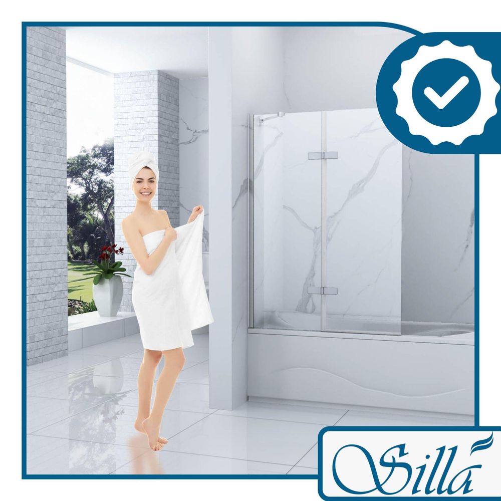Silla, duschwand badewanne 100x150, duschwand aus glas, badewannenaufsatz, faltwand