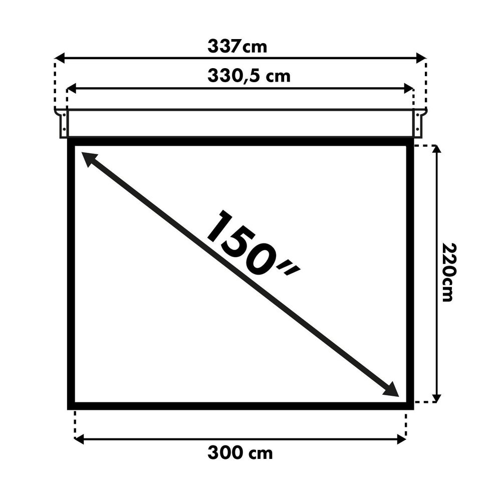Maclean Projektionswand, elektrisch Wand oder Decke 150" 300x220 4:3 MC-552