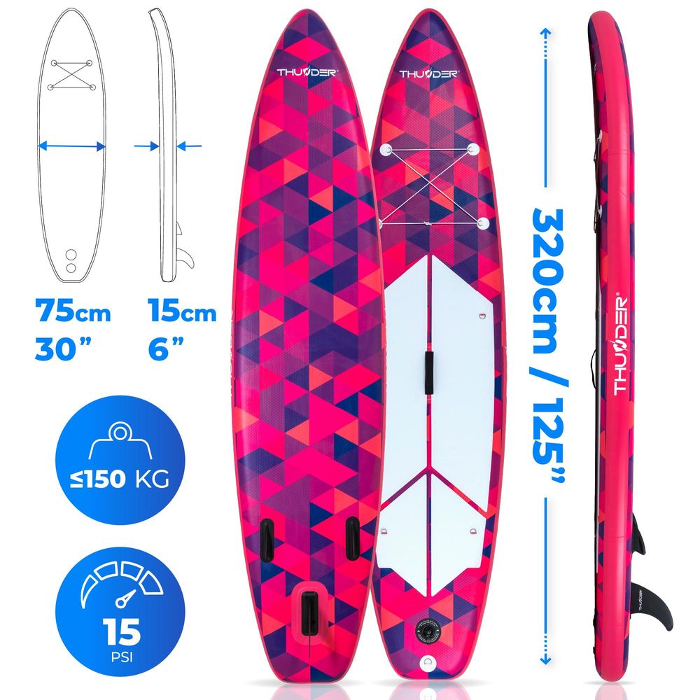 Thunder Volca Stand Up Paddle Board 320 x 75 x 15 cm růžový 150 kg