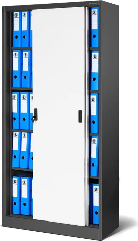 Aktenschrank Büroschrank Stahlschrank anthrazit-weiß  185x90x40