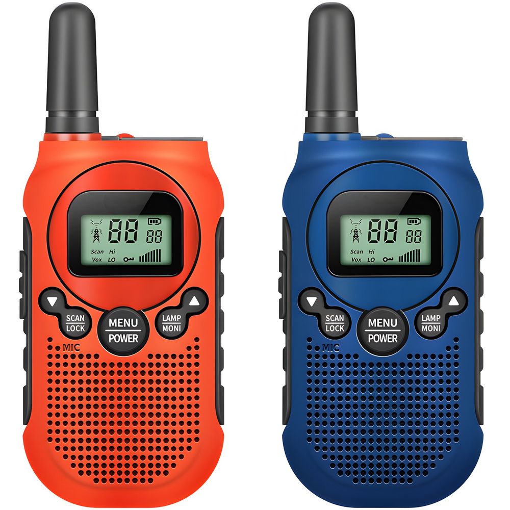 Walkie Talkie Große Reichweite Funkgerät 8 Kanäle Reichweite bis zu 3 km Handfunkgerät Walky Talky für Camping Radtouren Ausflug 2 Stück Bunt Retoo