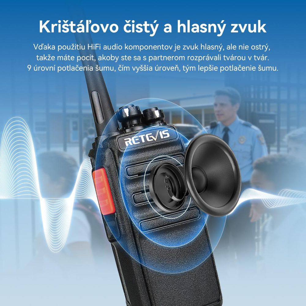 Retevis RT24 Vysielačky, walkie talkie, bezlicenčné handsfree PMR446 s veľkým dosahom, USB nabíjanie a slúchadlá, pre rodinné kempovanie, cyklistiku