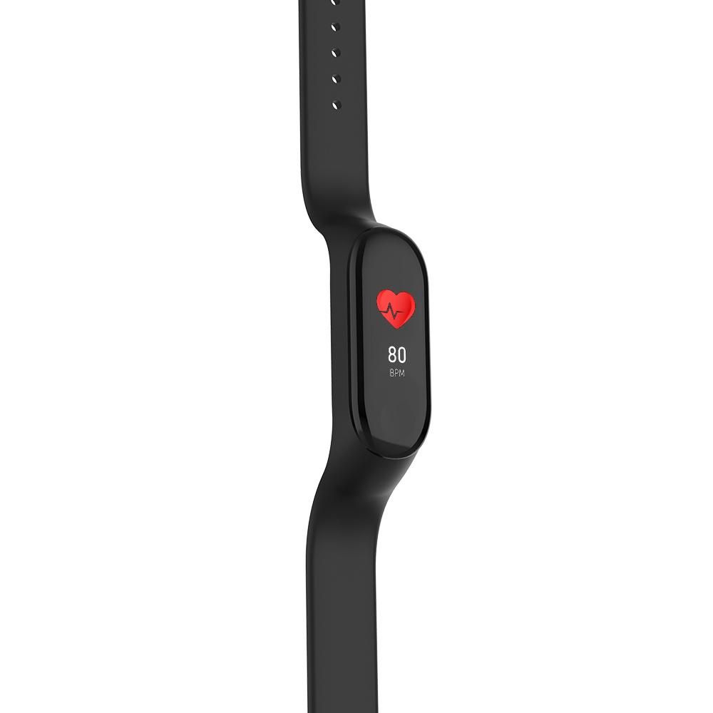 Forever SB-50 Fitband - Verbundenes Fitnessarmband Aktivitäts- & Herzfrequenz-Tracker Diskret und leicht, lange Akkulaufzeit, Blutdruck, Schwarz