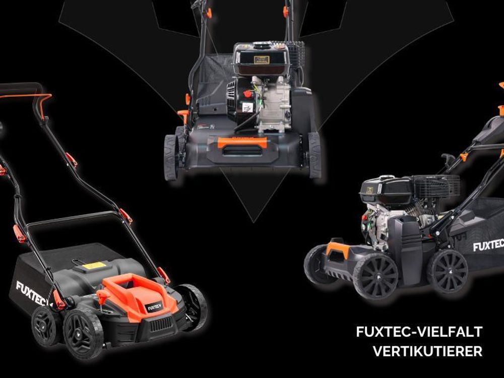 FUXTEC Elektro-Vertikutierer FX-EV320ECO - 32cm Arbeitsbreite | Rasenlüfter 1300 W | Tiefeneinstellungen von -12 bis +10 mm | 40 L Grasfangkorb