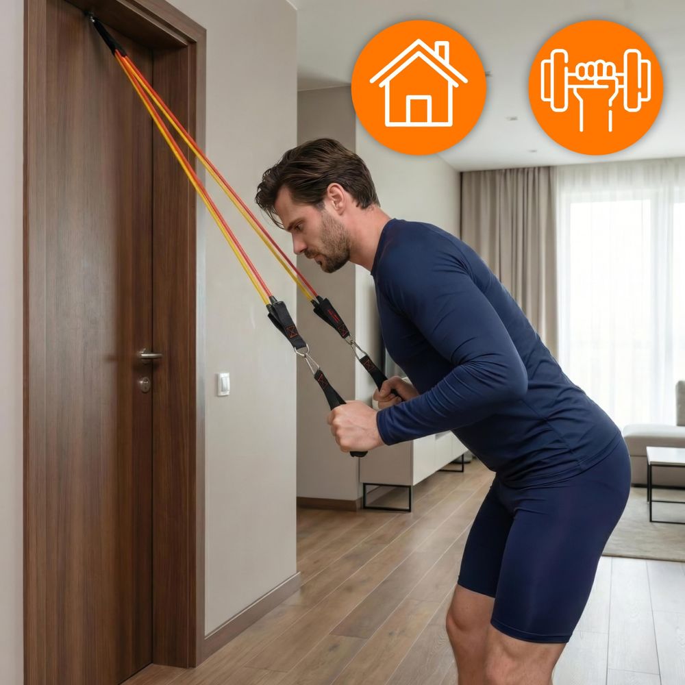 Widerstandsbänder 5er Set Fitnessbänder Expander 100 kg Latexbänder Gymnastikbänder für Krafttraining Sport Workout Home Gym inkl. + E-Book
