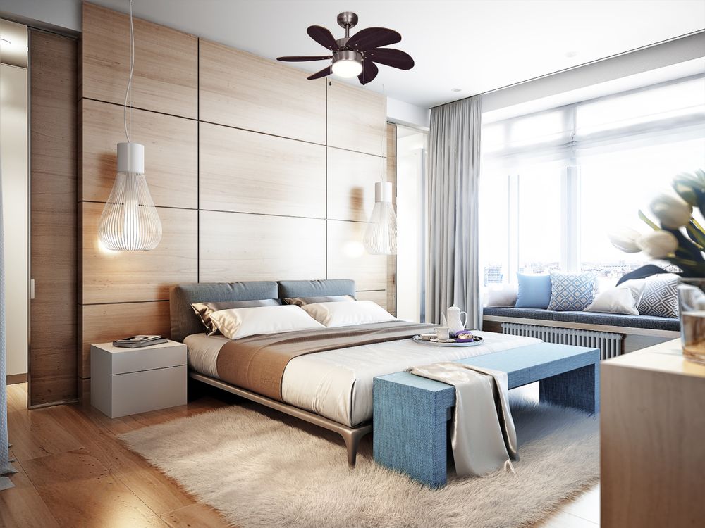 Bestron Deckenventilator mit Beleuchtung, 3 Geschwindkigkeitsstufen & große Flügelspannweite von Ø75 cm, inkl. Sommer-/Winterfunktion, 50 W, Farbe: Eiche / Braun