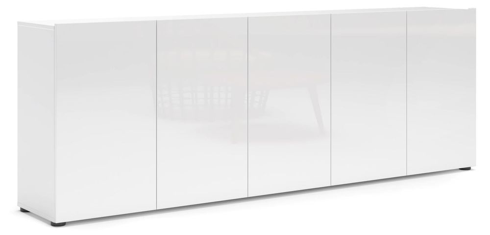 Mister – modernes Sideboard mit Lack-Hochglanz und 5 grifflosen Türen