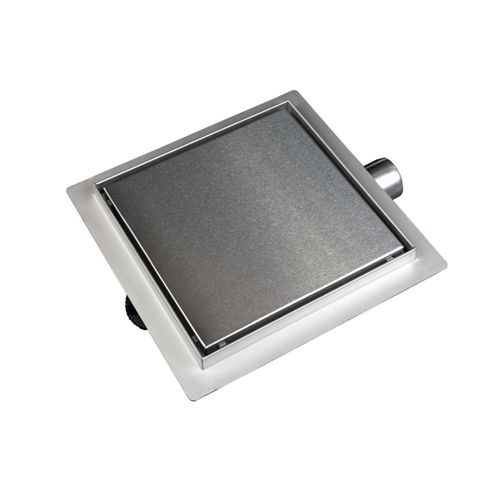 Quadratischer Duschablauf aus Edelstahl, bodenbündiger Ablauf, minimalistisches Design