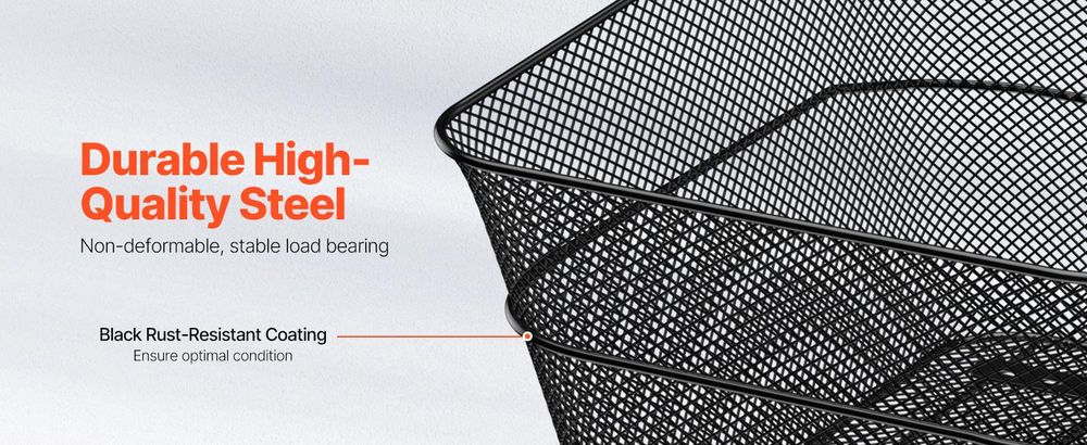 VEVOR Fahrradkorb hinten 39x31x21 cm mit Gepäcknetz und Abdeckung, passt auf die meisten Fahrradträger, wird mit Montagewerkzeug geliefert