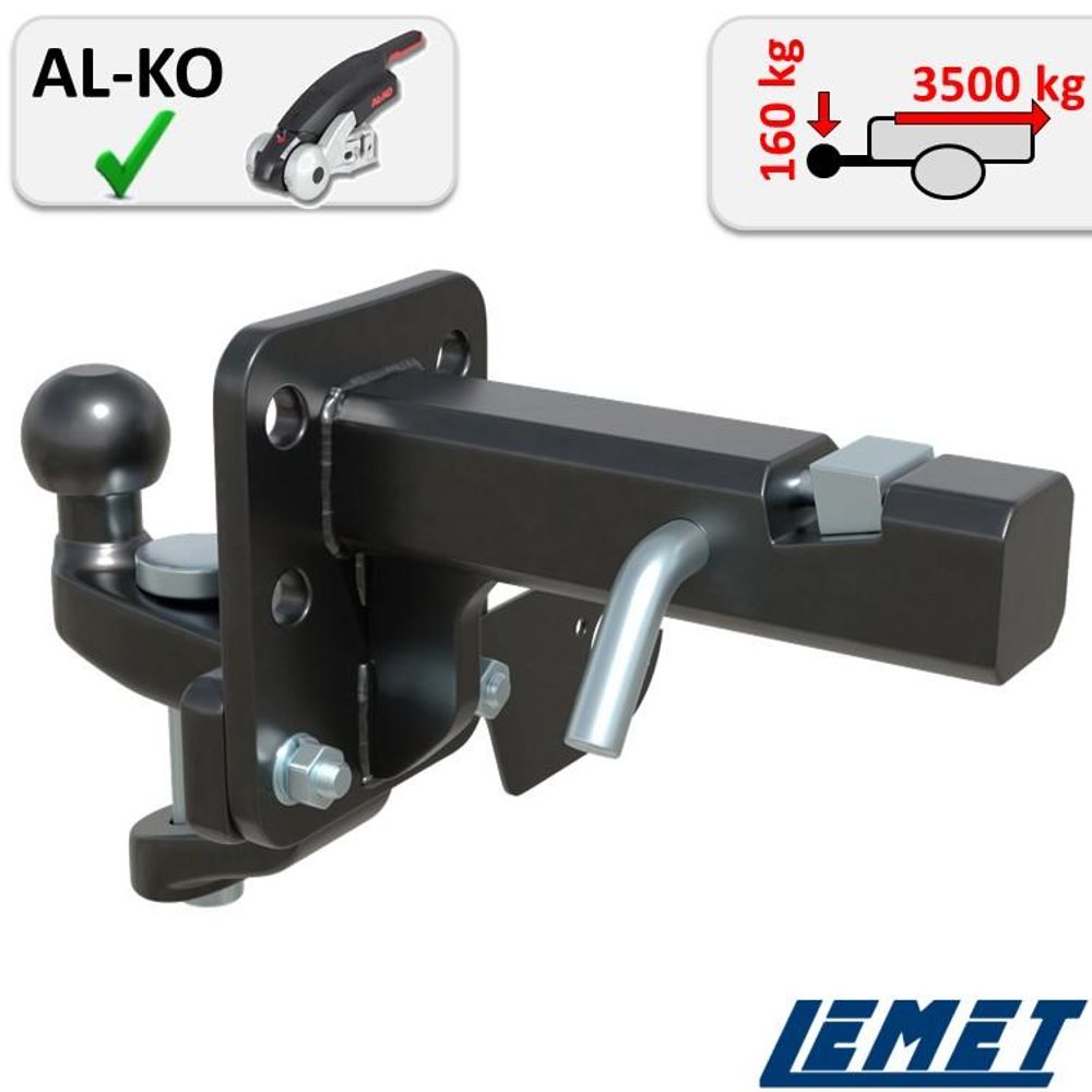 2-Zoll AHK-Adapter Kombikupplung Maulkupplung für Toyota Land Cruiser V 2007-