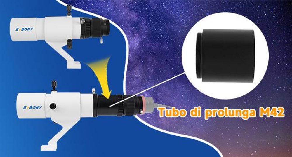 Cannocchiale guida Svbony SV198 per astrofotografia, mini guida da 50 mm F4,1, rifrattore acromatico FMC, con doppio focheggiatore elicoidale