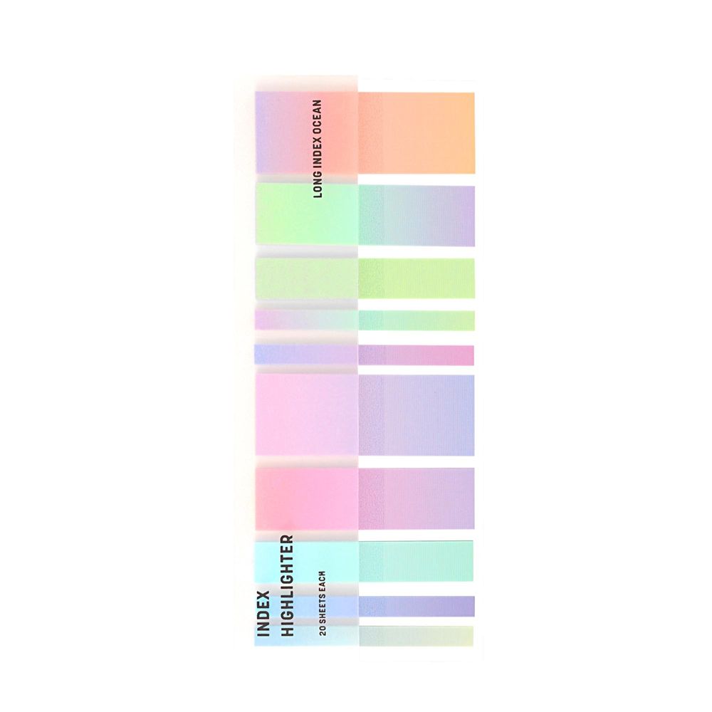 Ordinate-Meeresmelodie Farbenrauch Lange Sticky Notes | Haftnotizen Tabs | Streifen zum highlighten | Textmarker | Lesezeichen