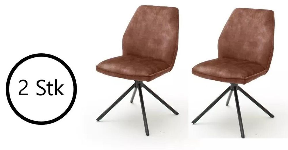 OTTAWA Polsterstuhl 2er Set – moderne Stühle mit Komfortsitzhöhe und Vintage-Veloursoptik