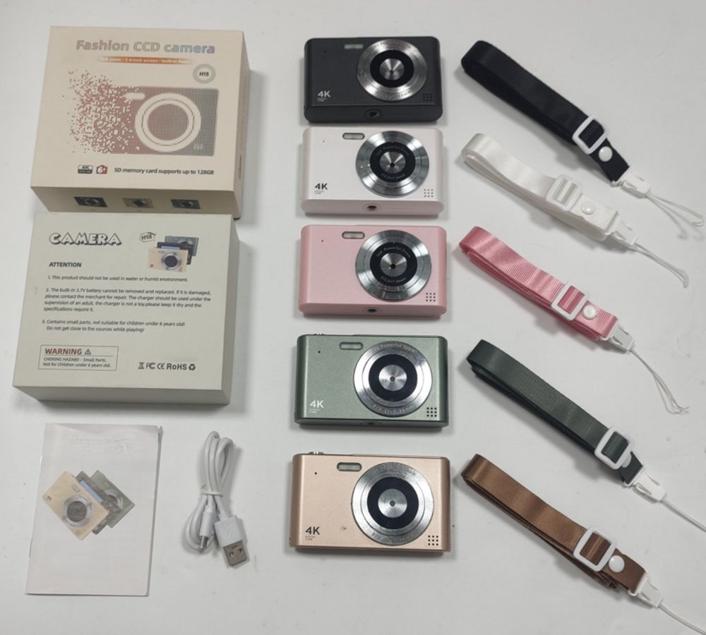 ZELURXX 64GB CCD Retro Kamera, Momente jederzeit festhalten, mit 16-fach Zoom, 2,4 Zoll Display, HD-Qualität, Vintage-Filter, Kinderkamera