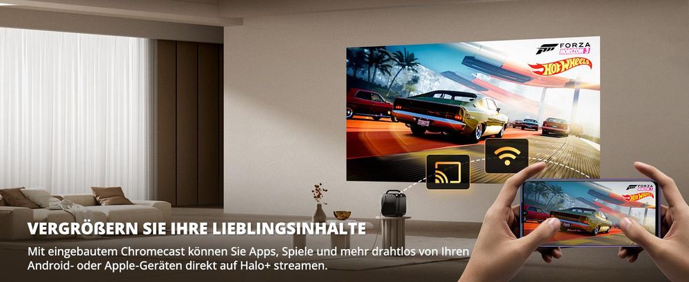 ETOE Seal Pro Beamer 1080P Native 1300 ANSI Google TV Netflix Integriert Autofokus 4K Decoding 2.4G/5G WLAN