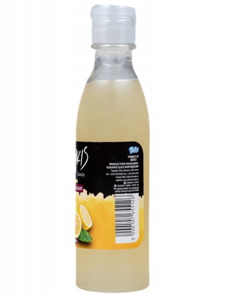 Kanakis | Balsamico-Creme Zitrone - 250 ML - Glutenfrei - Süß-Saurer Geschmack - Ideal Für Desserts
