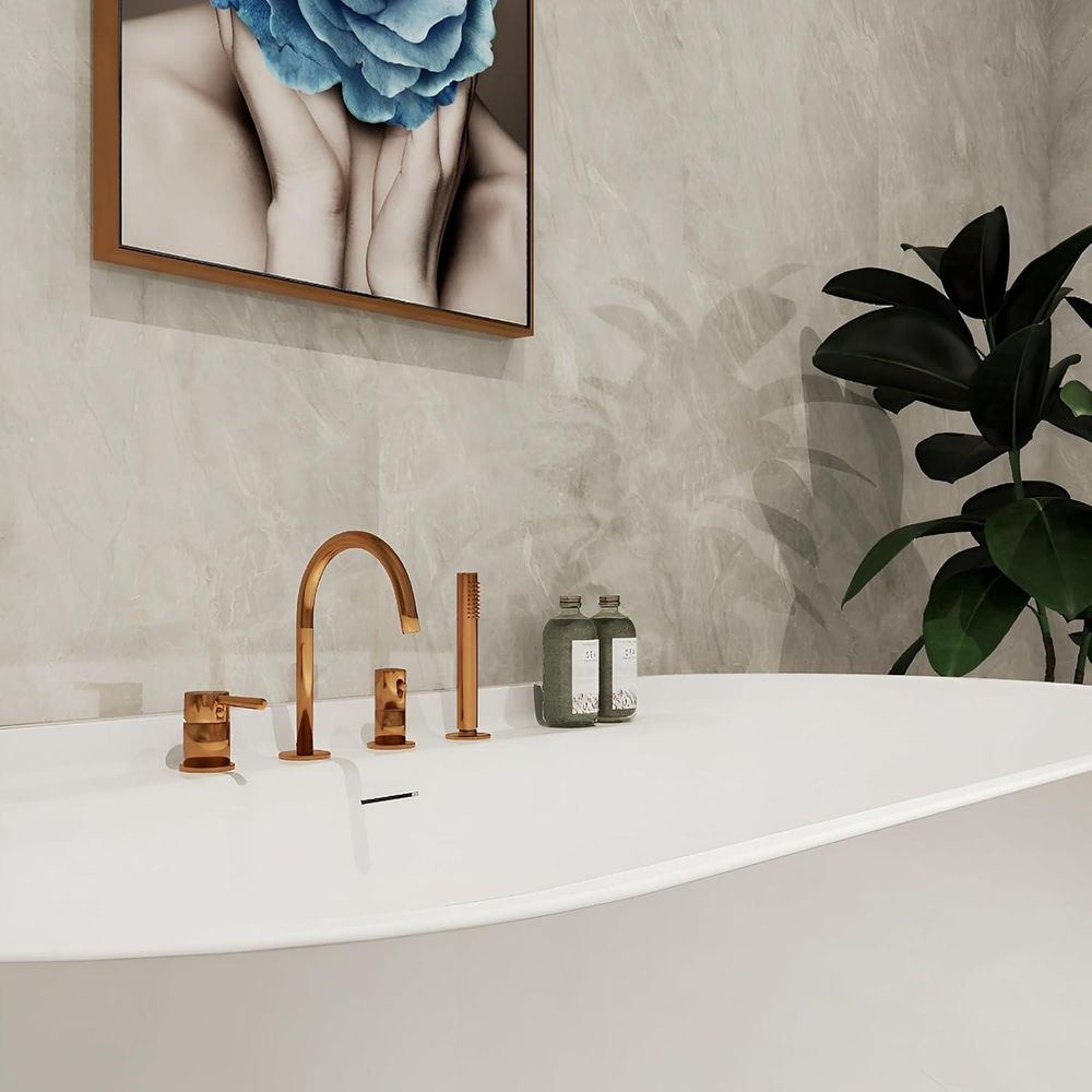 Lavita Orion Badewannenarmatur in Chrom | Wannen- und Brausebatterie | Wasserhahn Bad s Design Armatur