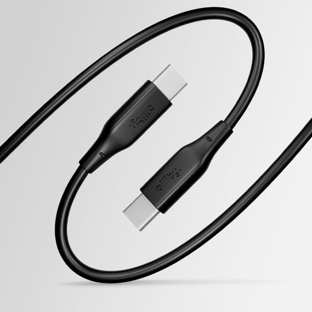 Allity USB Typ-C USB-C - USB-C 2m 60W langes Kabel zum Laden von Laptops schwarz