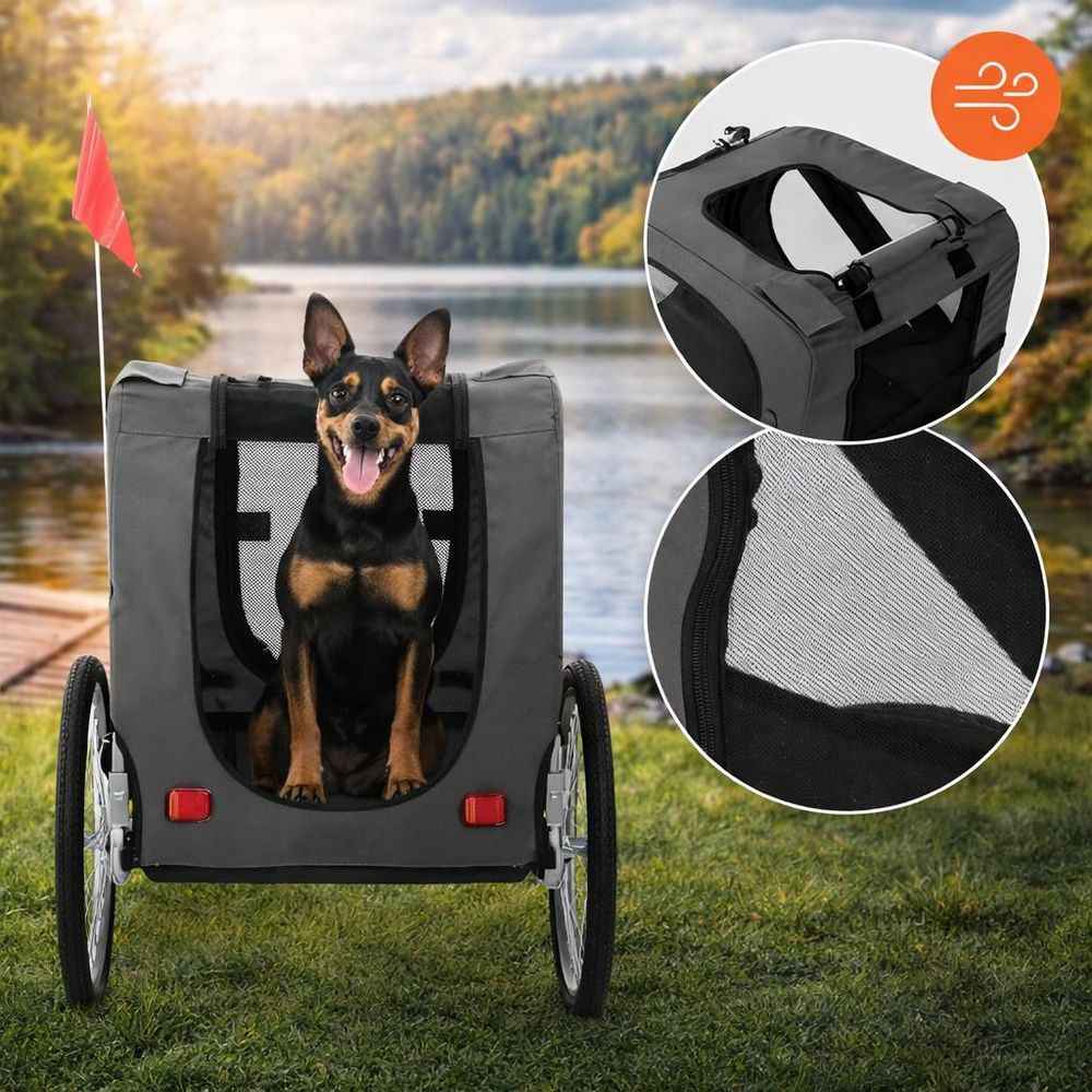 LUXTOM | Hundeanhänger, Hundebuggy, bis 40kg, Hundetransporter, Fahrradanhänger für Hunde