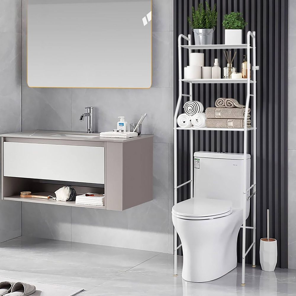 Platzsparendes Regal über Waschmaschine oder Toilette
