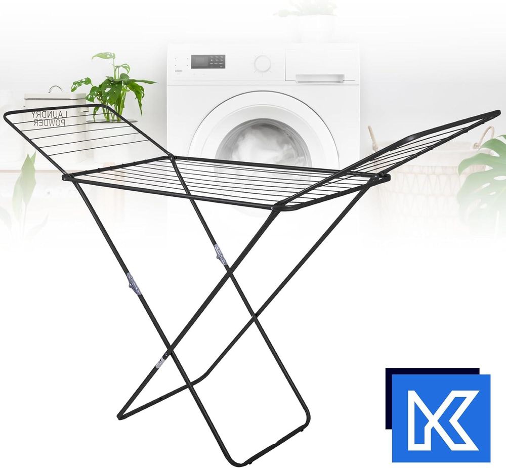 KADAX Wäscheständer "Sanna", Wäscheflügeltrockner, 171 cm, Anthrazit