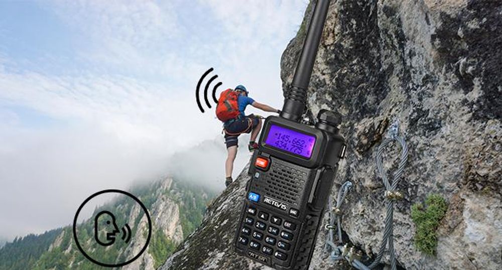 Retevis RT5R Walkie Talkie Dualband, Ham Amateure mit Großer Reichweite, 2m / 70cm USB-Laderadio, Tragbares FM-Radio, 128-Kanal Amateurfunk für Sicherheit, Baustelle, Schule, Unternehmen