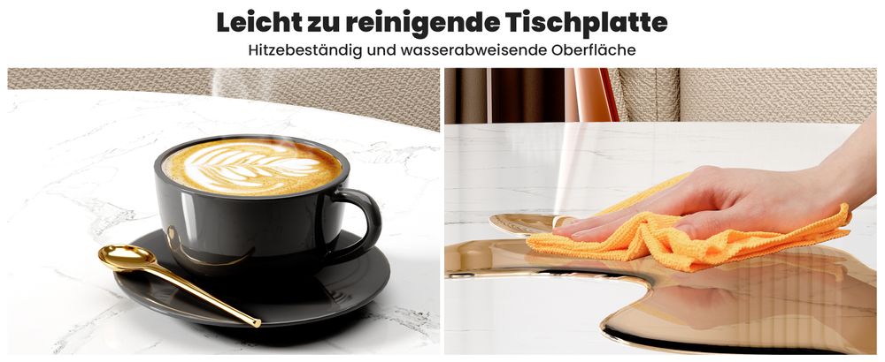okwish Couchtisch 2er-Set, MDF Satztisch Beistelltisch für Schlafzimmer Balkon, Satztische fürs Wohnzimmer, Wohnzimmertisch, Schwarz+Weiß
