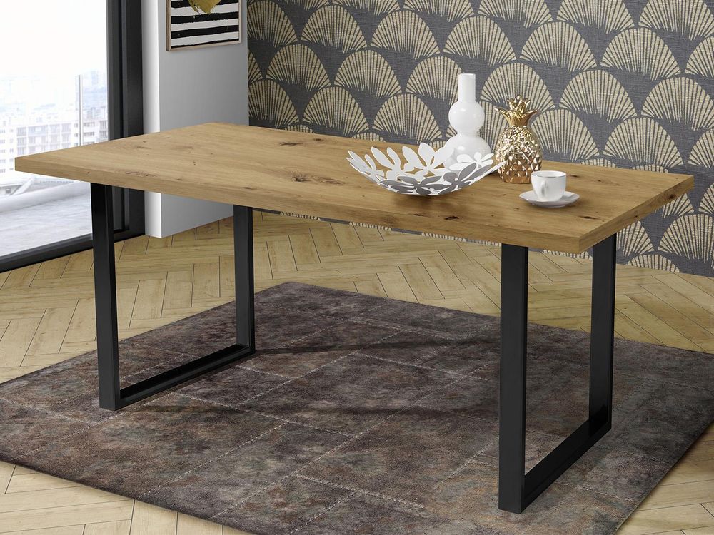 Esszimmertisch "Talbert XV" – moderner Esstisch mit Artisan-Eiche-Nachbildung und Metallgestell