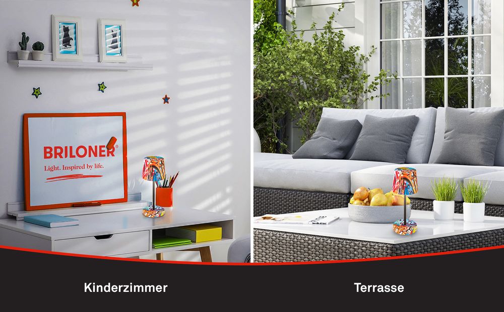 LED Tischlampe Akku IP44 Tischleuchte kabellos Aussen/Innen Dimmbar Touch