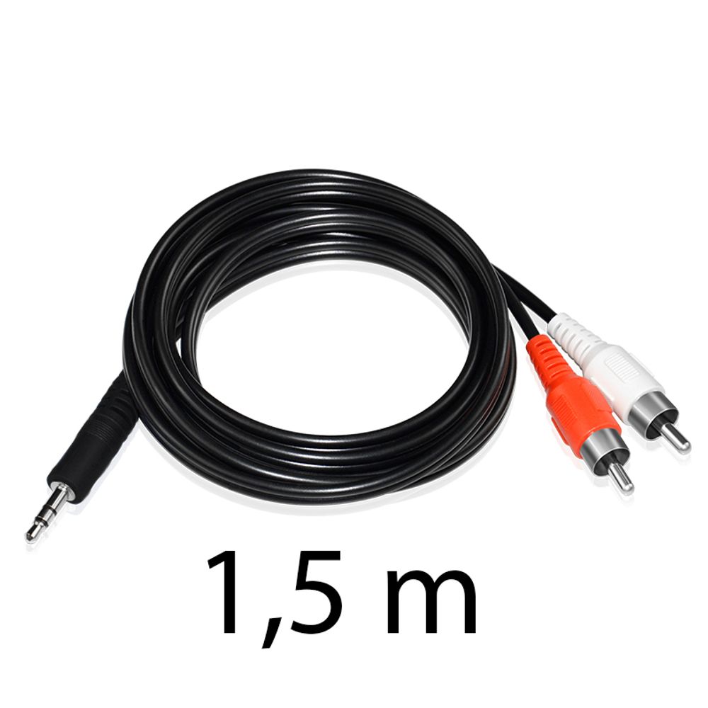 3,5mm Klinke zu Cinch RCA Kabel | Stereo, Audio, AUX | Adapterkabel für HiFi Receiver & Audiogeräte | 1.5 m | Retoo