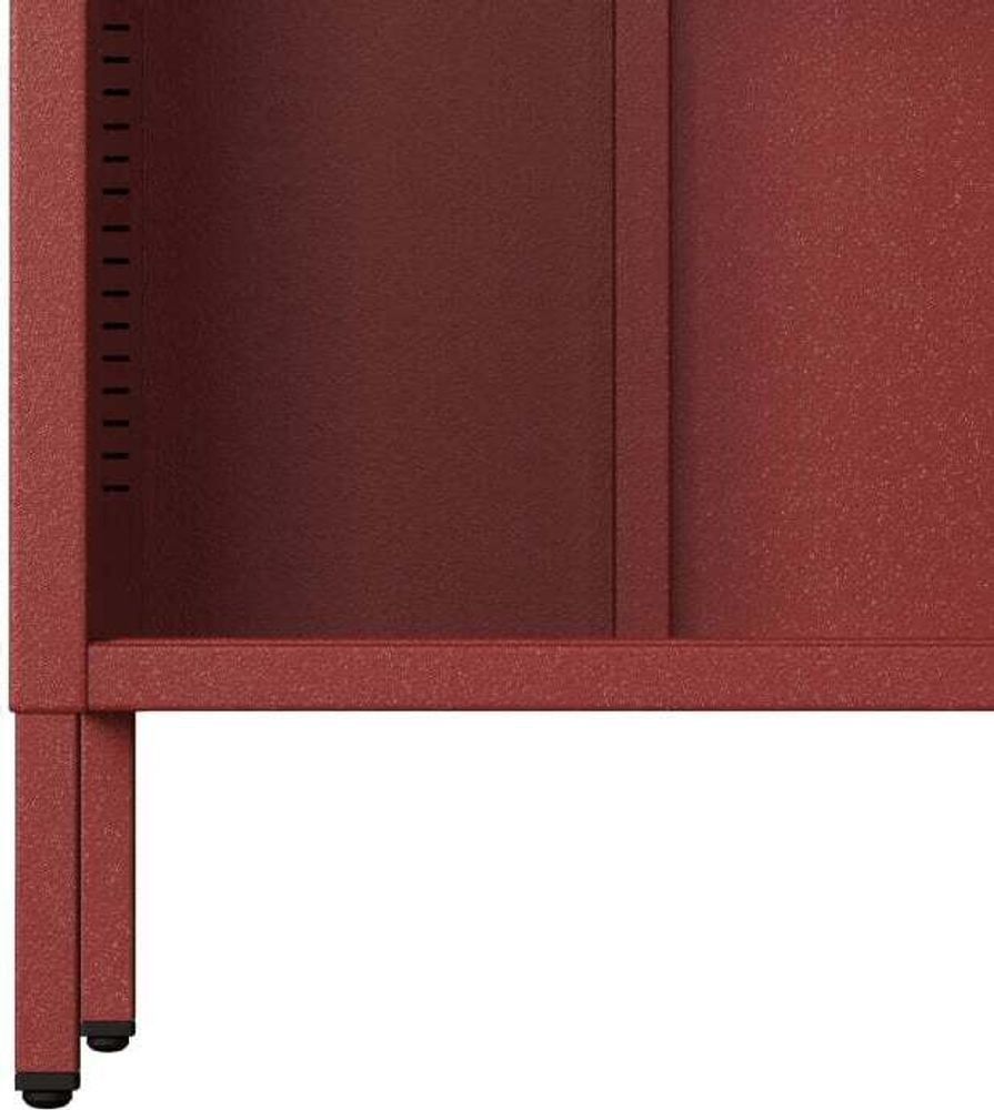 Jan Nowak Bücherregal Mario 4 höhenverstellbaren Einlegeböden (4x30 kg) und Wandmontage Metall Hochregal, 50 x 180 x 35 cm, Rot