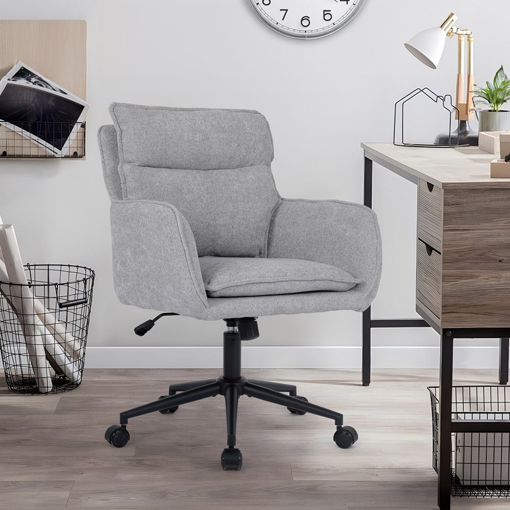 HOME DELUXE Bürostuhl CORA 100 x 60 x 70 cm Webstoff Grau - Höhenverstellbar | Schreibtischstuhl, Chefsessel