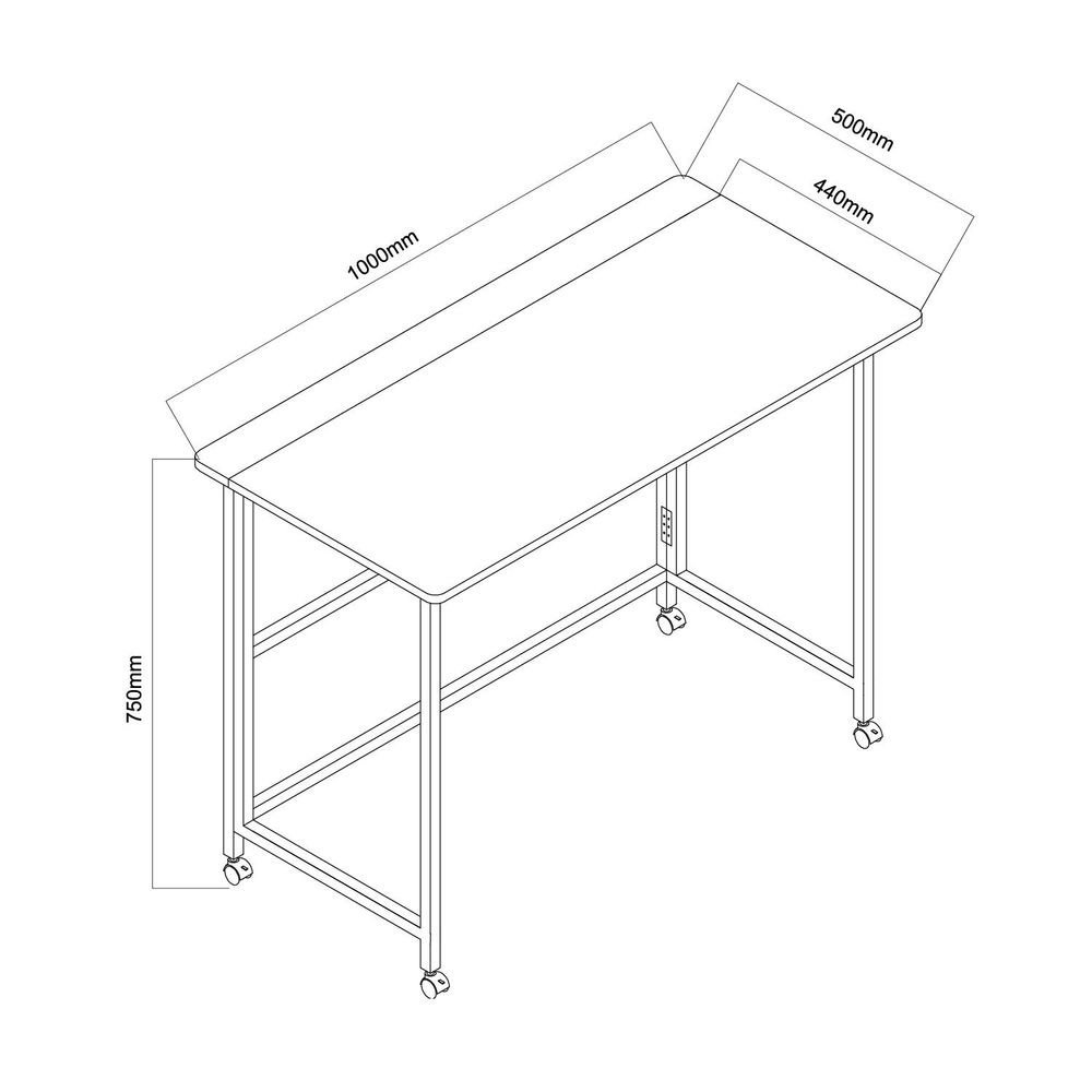 Maclean Klapptisch schwarz mobil Platte 100x50cm max. 50kg MC-1250 B
