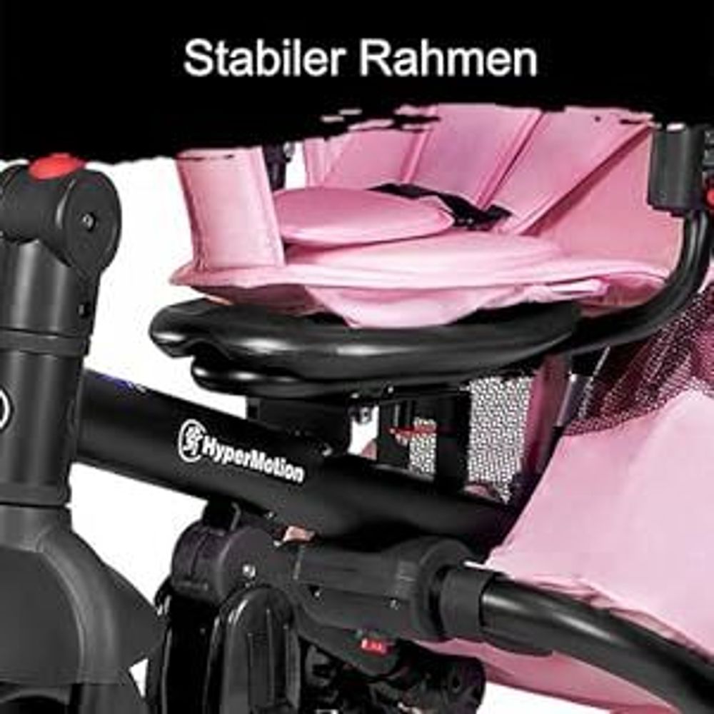 Dreirad Tobi Velar für Kinder – Drehbarer Sitz, Schiebestange, ab 9 Monaten – Rosa