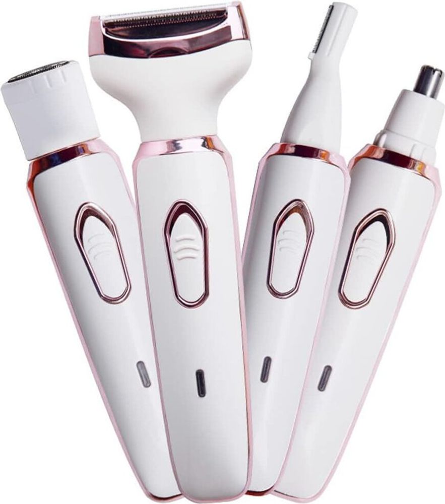Elektrischer Rasierer für Frauen, 4-In-1 Elektrischer Damenrasierer, Schmerzfreier Intimrasierer, USB-Aufladung